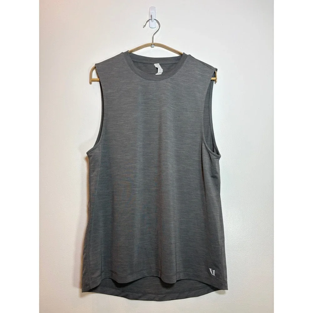 Vuori Mens Small Mesh Muscle Tank Gray V157 Sleeveless Shirt Performance Gym - Picture 1 of 11